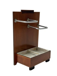 Walnut Art Deco Modernist Umbrella Stand, 1930s